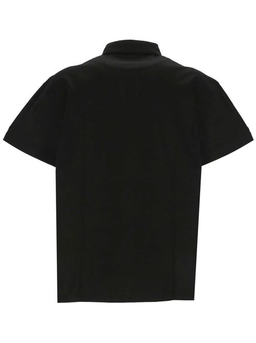 Black polo shirt with logo on the chest PALM ANGELS | PMGB017R24FAB0011076